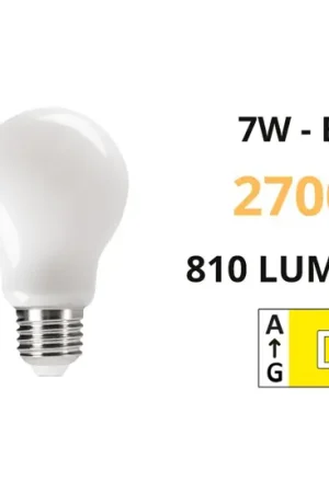 Lampadina led e27 7w 2700k goccia vetro milky 810 lumen Nuovo Arrivo