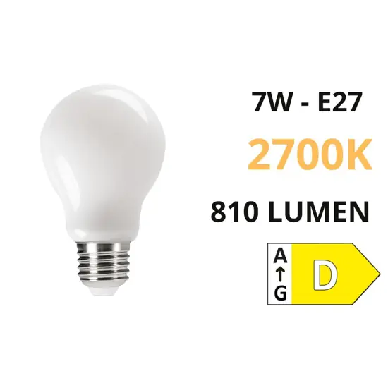 Lampadina led e27 7w 2700k goccia vetro milky 810 lumen Nuovo Arrivo