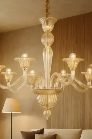 A Buon Prezzo Ideal lux brigitta sp8 lampadario cristallo ambra