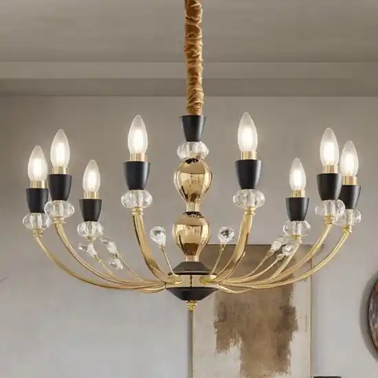 Prezzo Di Fabbrica Vanity sp8 ideal lux lampadario oro e nero cristalli molati