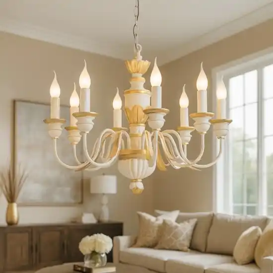 Firenze sp8 ideal lux lampadario 8 luci bianco e oro elegante Prezzo Di Fabbrica