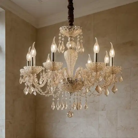 Bestseller Rose sp8 ideal lux lampadario 8 bracci in vetro ambrato a goccia