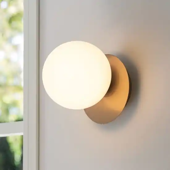 Spedito Oggi Applique led 8w 3000k design moderno oro rosa vetro bianco vivida pearl