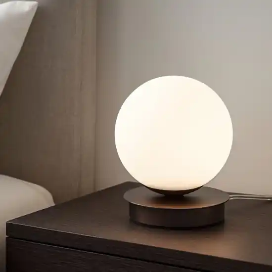 Abat-jour da comodino vivida pearl bronzo vetro bianco led 4w 3000k Offerta Speciale