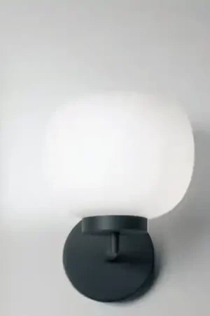 Ultimissimo Modello Applique lampada da parete moderna nera vetro bianco miloox bomboi