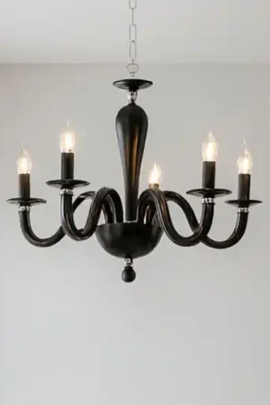Di Tendenza Lampadario contemporaneo lp ravel ondaluce nero sei luci vetro