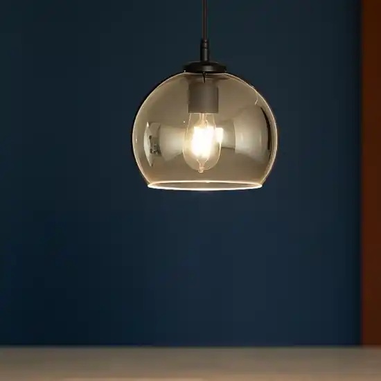 Offerta Speciale Ondaluce so verve 4 lampada a sospensione sfera vetro fume base nero