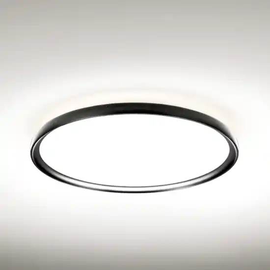 Grande plafoniera rotonda nera da soggiorno led 55w 3000k 4000k atena vivida Acquista Ora