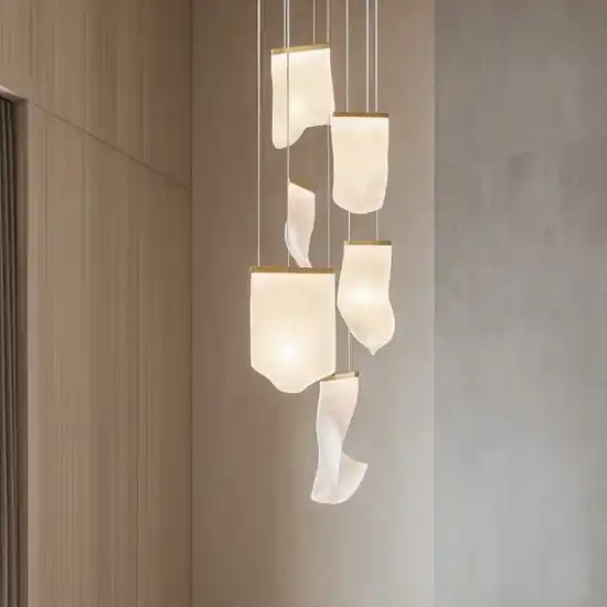 Lampadario elegante vele oro per soggiorno moderno Ultime Pezzi