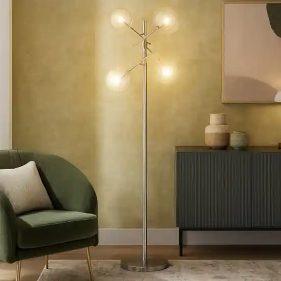 Ideal lux equinoxe pt4 cromo lampada da terra Sconto