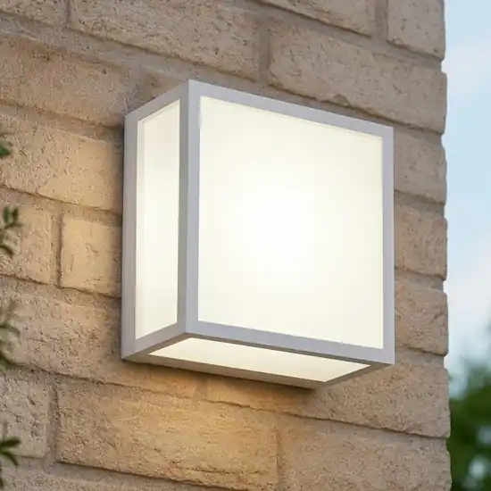 Isyluce applique da esterno a parete soffitto bianca quadrata A Buon Prezzo