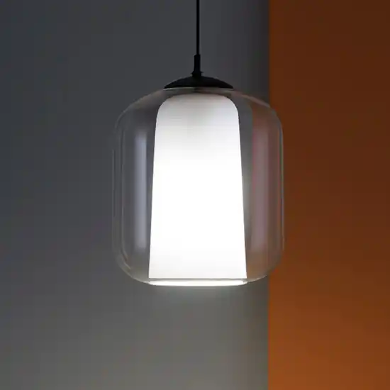 Promozione Esclusiva Ondaluce so bonnie2 vetro trasparente base nero lampada sospensione