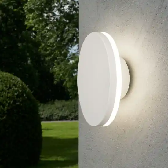 Applique da esterno disco bianco led 9,6w 3000k Prezzo Basso