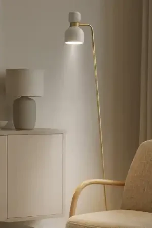 Pagamento Sicuro Miloox fifty piantana ottone vetro bianco orientabile
