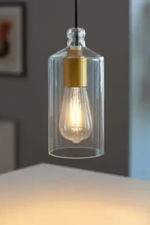 Miloox lampada ebe a sospensione oro moderna vetro trasparente Reso Gratuito