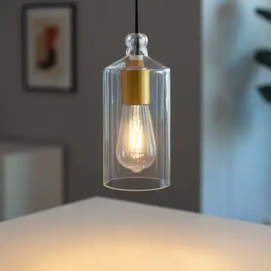Miloox lampada ebe a sospensione oro moderna vetro trasparente Reso Gratuito