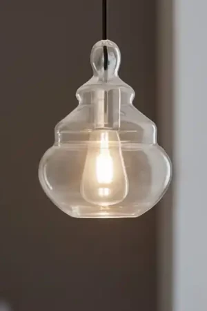 Lampada a sospensione per isola adone miloox design vetro trasparente Prezzo Basso