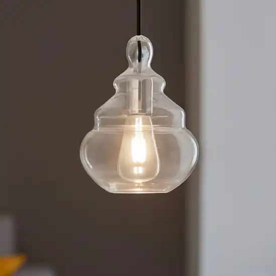 Lampada a sospensione per isola adone miloox design vetro trasparente Prezzo Basso