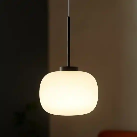 Miloox bombo lampada a sospensione moderna nera sfera vetro bianco Direttamente Dal Produttore