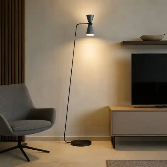 Lampada da terra dimmerabile grigio miloox graal 2 luci Offerta Del Giorno