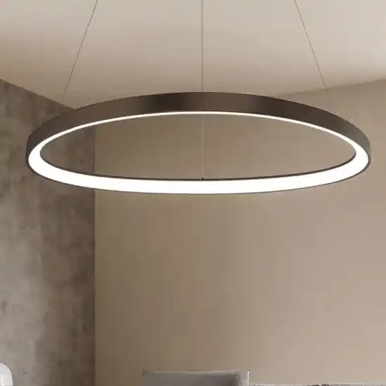 Lampadario vivida lifering bronzo led 60w 3000k 4000k per soggiorno dimmerabile Reso Gratuito