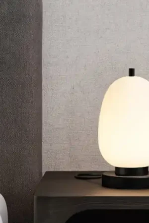 Abat jour lampada da comodino nera moderna Offerta Del Giorno