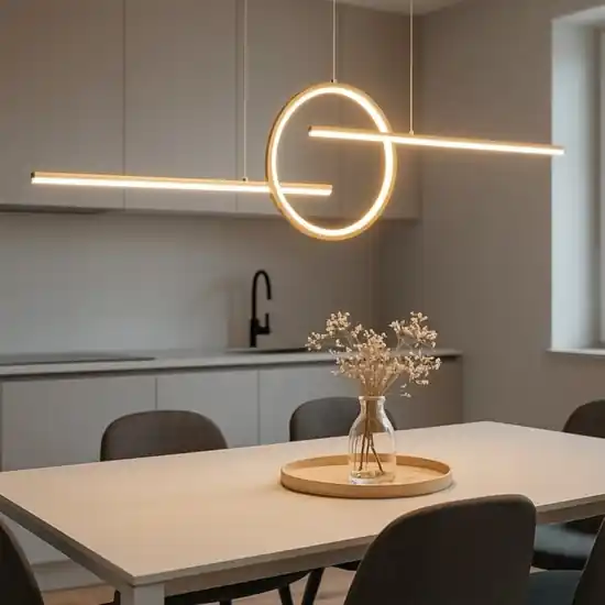 Lampadario design moderno oro led 3000k per soggiorno Compra Online
