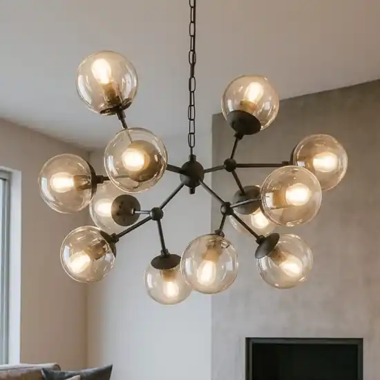 Nuova Collezione Kepler ideal lux lampadario per soggiorno sp12 nero