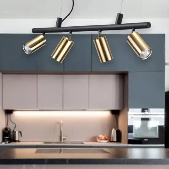 Dynamite ideal lux lampadario per cucina sp4 oro nero Spedizione Espresso