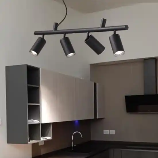 Dynamite sp4 ideal lux lampadario nero per isola cucina Di Tendenza