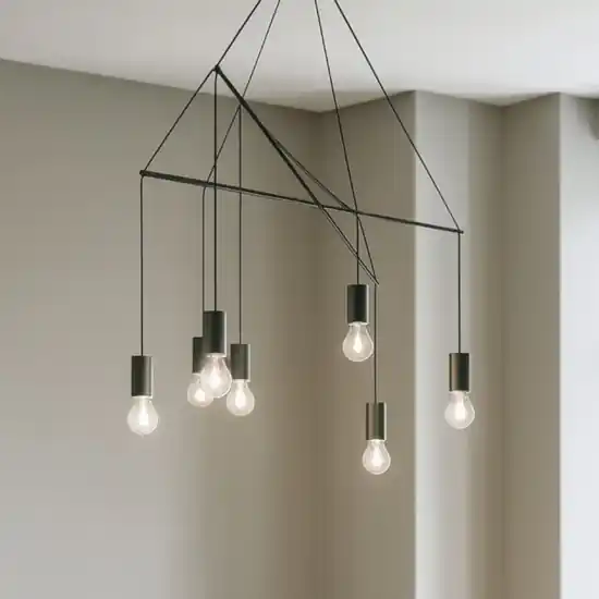 Pop sp6 nero ideal lux lampadario design minimale moderno Sconto