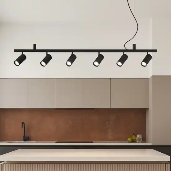 Offerta Lampo Ideal lux dynamite sp6 lampadario 6 luci orientabili nero
