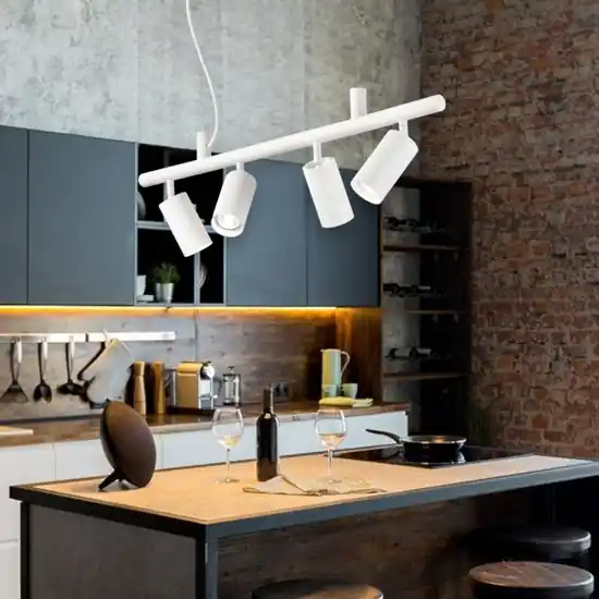 Nuovo Arrivo Ideal lux dynamite sp4 lampadario per cucina luci orientabili bianco