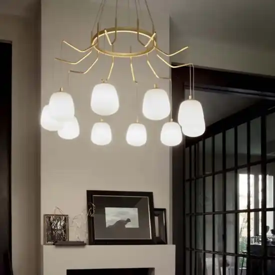 Ordina Subito Karousel ideal lux sp10 lampadario oro per soggiorno moderno
