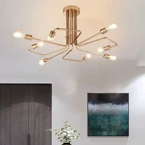 Ideal lux triumph sp8 plafoniera ottone invecchiato vintage Solo Oggi