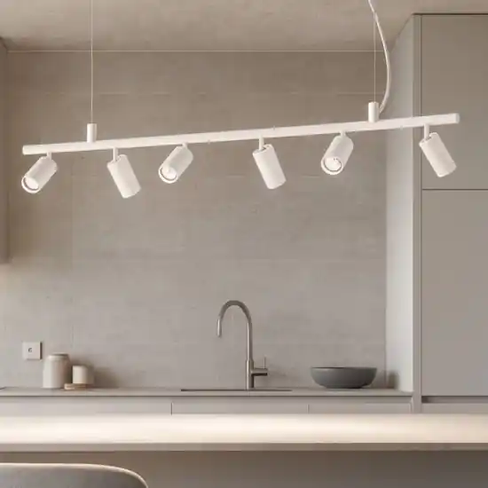 Novità Ideal lux dynamite sp6 lampadario per cucina 6 luci orientabili bianco