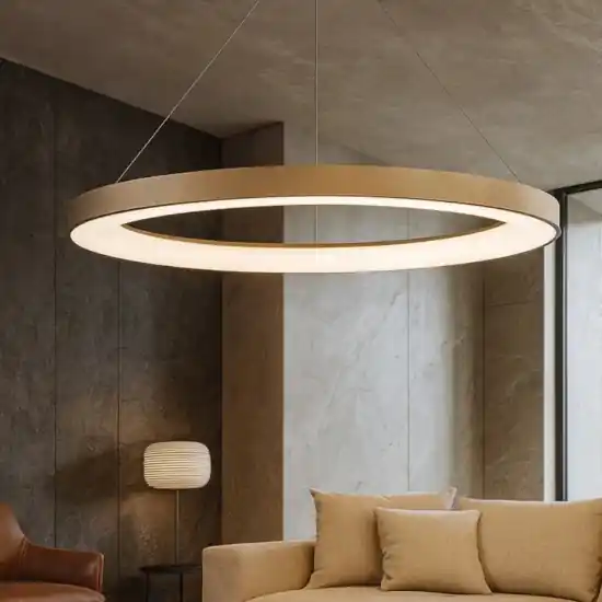 Lampadario moderno anello 65cm led 60w oro dimmerabile con telecomando app Novità