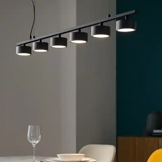 Minor linear sp6 nero ideal lux lampadario nero moderno per soggiorno Ultime Pezzi