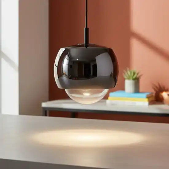 Lampada a sospensione moderna led 12w 3000k cromo nero Super Prezzo