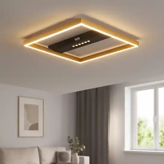 Compra Adesso Plafoniera led 24w 3000k design nero oro quadrata
