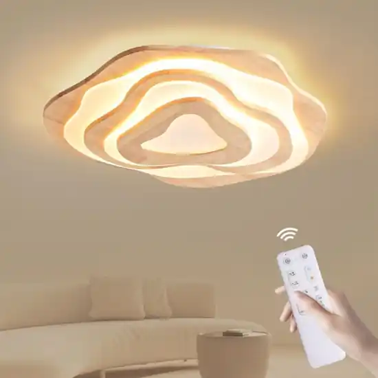 Plafoniera di legno led 40w da 2700k a 6000k con telecomando Compra Adesso