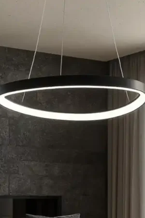 Vivida international lampadario design moderno lifering nero led 60w 3000k 4000k per soggiorno Ultima Occasione