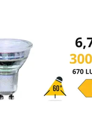 Miglior Prezzo Life lampadina di vetro gu10 led 6,7w 3000k ottica 60 670lm cri80