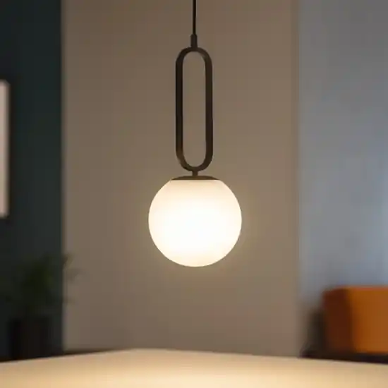 Direttamente Dal Produttore Lampada a sospensione nera sfera bianca per comodino