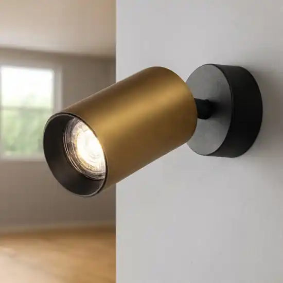 Applique da parete con spot orientabile nero oro Solo Oggi