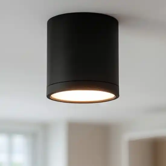 Faretto da soffitto led 7w 3000k cilindro nero Spedizione Espresso