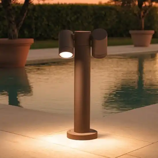 Lampione da giardino marrone luci orientabili gea luce Occasione