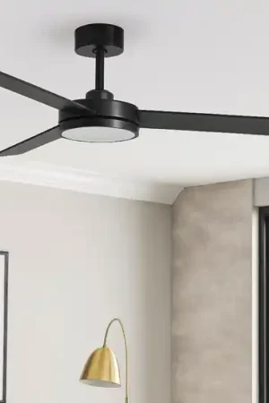 Ventilatore nero da soffitto con luce 28mq a pale silenzioso Super Prezzo