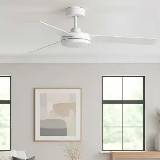 Ventilatore da soffitto con luce bianco telecomando 28mq Nuova Collezione