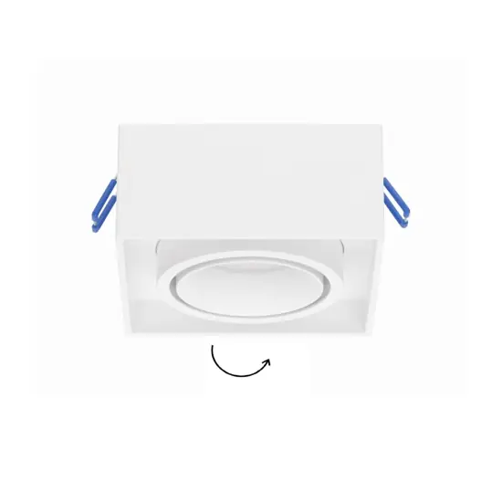 Faretto quadrato da incasso a soffitto sporgente bianco in metallo Super Prezzo